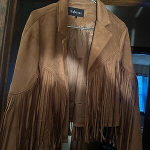 Women's Tan Fringe Jacket